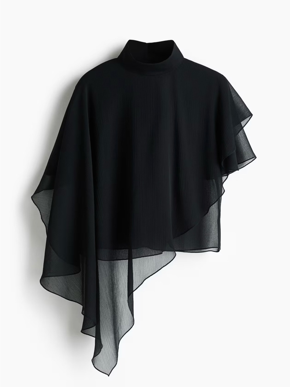 cape detail chiffon blouse
